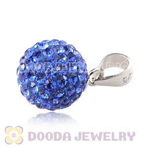 Sterling Silver 10mm Blue Czech Crystal Pendants Wholesale