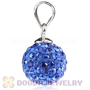 Sterling Silver 10mm Blue Czech Crystal Pendants Wholesale