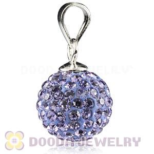 Sterling Silver 10mm Lavender Czech Crystal Pendants Wholesale