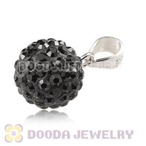 Sterling Silver 10mm Black Czech Crystal Pendants Wholesale