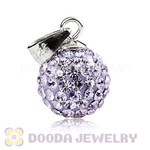 Sterling Silver 10mm Lavender Purple Czech Crystal Pendants Wholesale