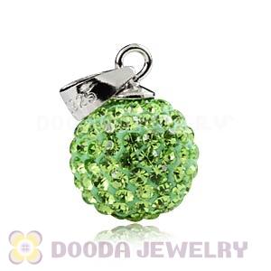 Sterling Silver 10mm Lime Purple Czech Crystal Pendants Wholesale
