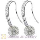 10mm Czech Crystal Ball Earrings With Sterling Silver Inlay CZ Stone Hook