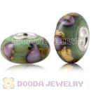 24K Gold Foil Petal Glass Beads Wholesale With Sterling Silver Single Core