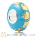 24K Gold Foil European Glass Beads Wholesale With Sterling Silver Single Core
