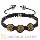 Handmade Style Yellow Crystal Disco Ball Bead Macrame Bracelet Wholesale