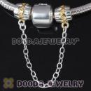 Gold Plated Love to Love Beads 925 Sterling Silver Jewelry Safety Chain