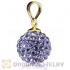 Gold Plated Silver 10mm Lavender Czech Crystal Pendants Wholesale