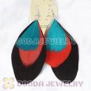 Colorful Triple Layer Tibetan Jaderic Bohemia Feather Earrings Wholesale