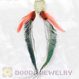 Cheap Green Extra Long Feather Earrings Wholesale
