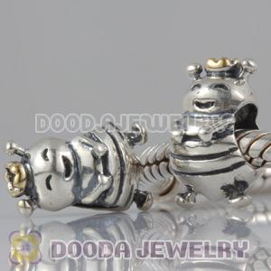 Gold Plated Crown 925 Silver European Queen Bee Beads