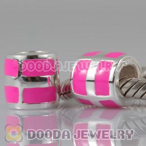 925 Sterling Silver European Style Beads Enamel Pink