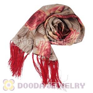 Long Oblong Fringed Silk Scarves 170×50cm Silk Scarf Painting Wholesale 