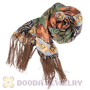 Long Oblong Fringed Silk Scarves 170×50cm Silk Scarf Painting Wholesale 