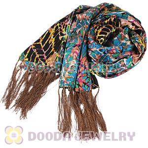 Long Oblong Fringed Silk Scarves 170×50cm Silk Scarf Painting Wholesale 