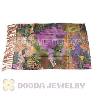 Long Oblong Fringed Silk Scarves 170×50cm Silk Scarf Painting Wholesale 
