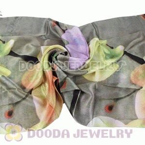 Long Oblong Fringed Silk Scarves 170×50cm Silk Scarf Painting Wholesale 