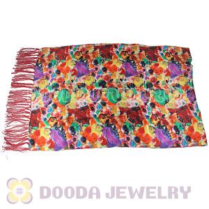 Long Oblong Fringed Silk Scarves 170×50cm Silk Scarf Painting Wholesale 