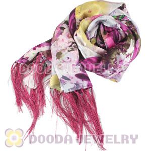 Long Oblong Fringed Silk Scarves 170×50cm Silk Scarf Painting Wholesale 