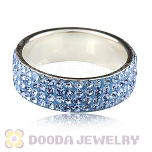 925 Sterling Silver Rings Inlay Blue Czech Crystal Wholesale