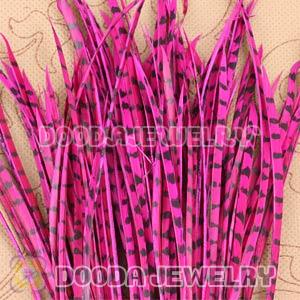Magenta Striped Goose Biots Loose Feather Hair Extensions Wholesale
