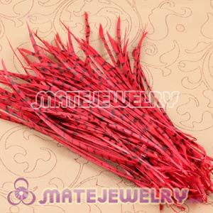 Wholesale Red Striped Goose Biots Loose Feather Hair Extensions 