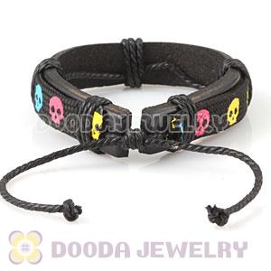 Fashion Wristbands Friendship Handmade Skull Leather Bracelets Wholesale