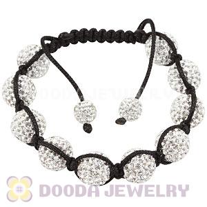 12mm Pave Czech Crystal Bead Handmade String Bracelets Wholesale