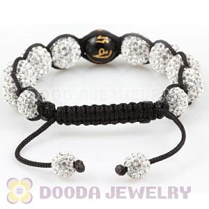 12mm Pave Czech Crystal Bead Handmade String Bracelets With Buddhist Beads