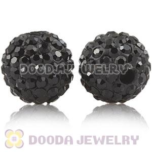 12mm Pave Black Czech Crystal Ball Bead Wholesale