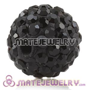 12mm Sambarla Style Pave Black Czech Crystal Bead 