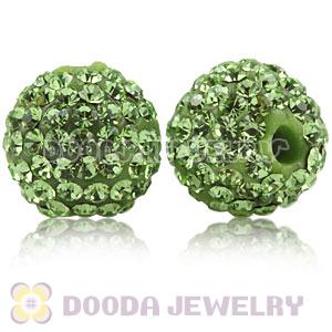 12mm Pave Green Czech Crystal Ball Bead Wholesale