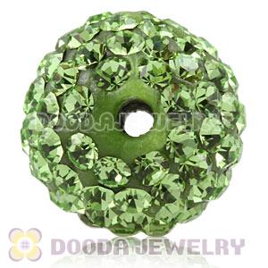 12mm Pave Green Czech Crystal Ball Bead Wholesale