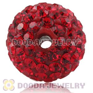 12mm Pave Red Czech Crystal Ball Bead Wholesale