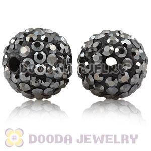 12mm Pave Grey Czech Crystal Ball Bead Wholesale