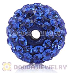 12mm Pave Blue Czech Crystal Ball Bead Wholesale