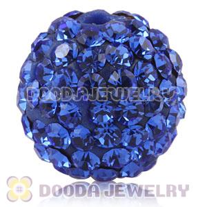 12mm Pave Blue Czech Crystal Ball Bead Wholesale