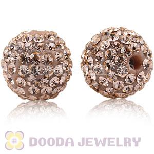 12mm Pave Pink Czech Crystal Ball Bead Wholesale