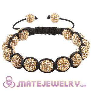 Fashion Sambarla Style Yellow Disco Ball Bead Alloy Crystal Bracelets 