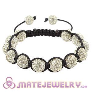 Fashion Sambarla Style Ivory Disco Ball Bead Alloy Crystal Bracelets 