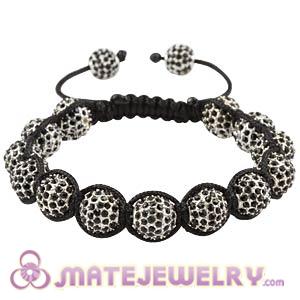 Fashion Sambarla Style Black Disco Ball Bead Alloy Crystal Bracelets 