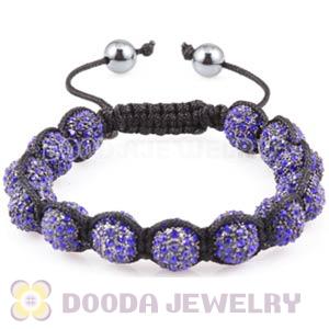 Blue Crystal Disco Ball Bead Bracelet With Hematite Wholesale 