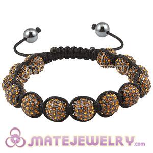 Fashion Sambarla Yellow Crystal Disco Ball Bead Bracelet With Hematite 