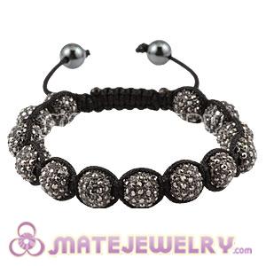 Fashion Sambarla Grey Crystal Disco Ball Bead Bracelet With Hematite 