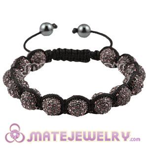 Fashion Sambarla Pink Crystal Disco Ball Bead Bracelet With Hematite 