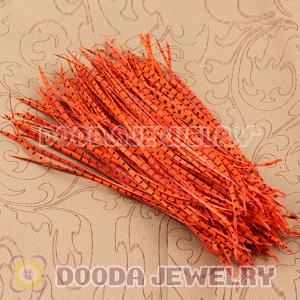Orange Striped Goose Biots Loose Feather Hair Extensions Wholesale