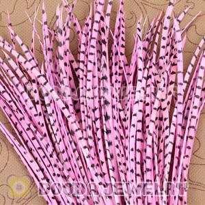 Pink Striped Goose Biots Loose Feather Hair Extensions Wholesale