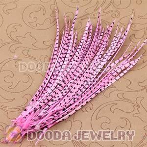 Pink Striped Goose Biots Loose Feather Hair Extensions Wholesale
