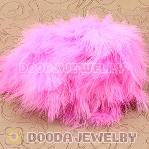 Natural Pink Fluffy Short Rooster Feather Hair Extensions Wholesale