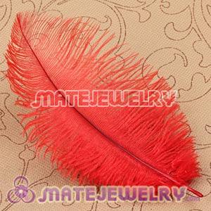 Wholesale Red Plumes Big Flake Ostrich Feather Hair Extensions 